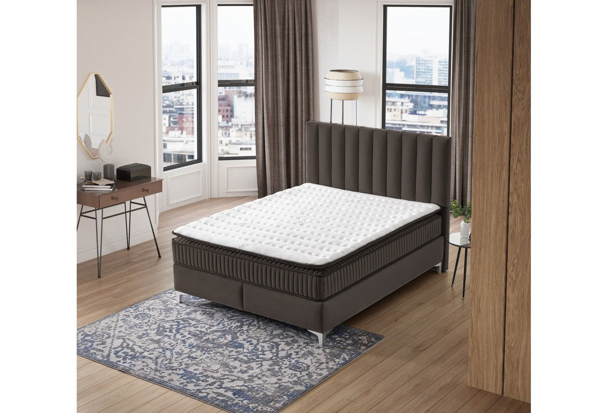 Boxspring PERLA , Siva, 160x200