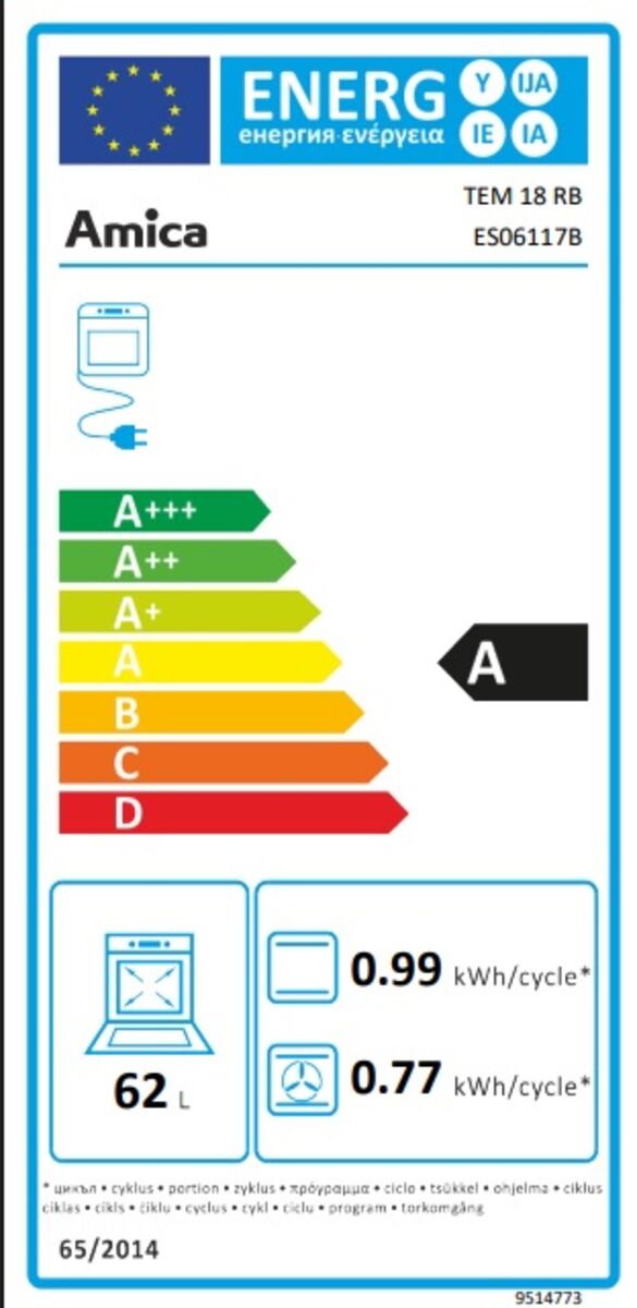 Vgradna pečica Amica ESO6117B