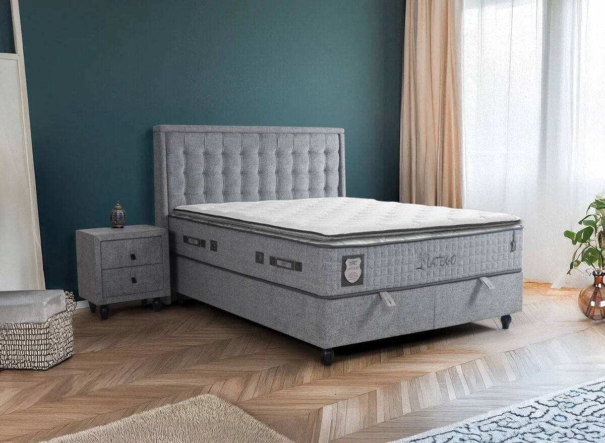 Boxspring postelja Latex-O, 140x200