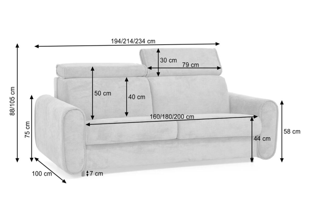 Trosed Perotti z ležiščem, 140x190