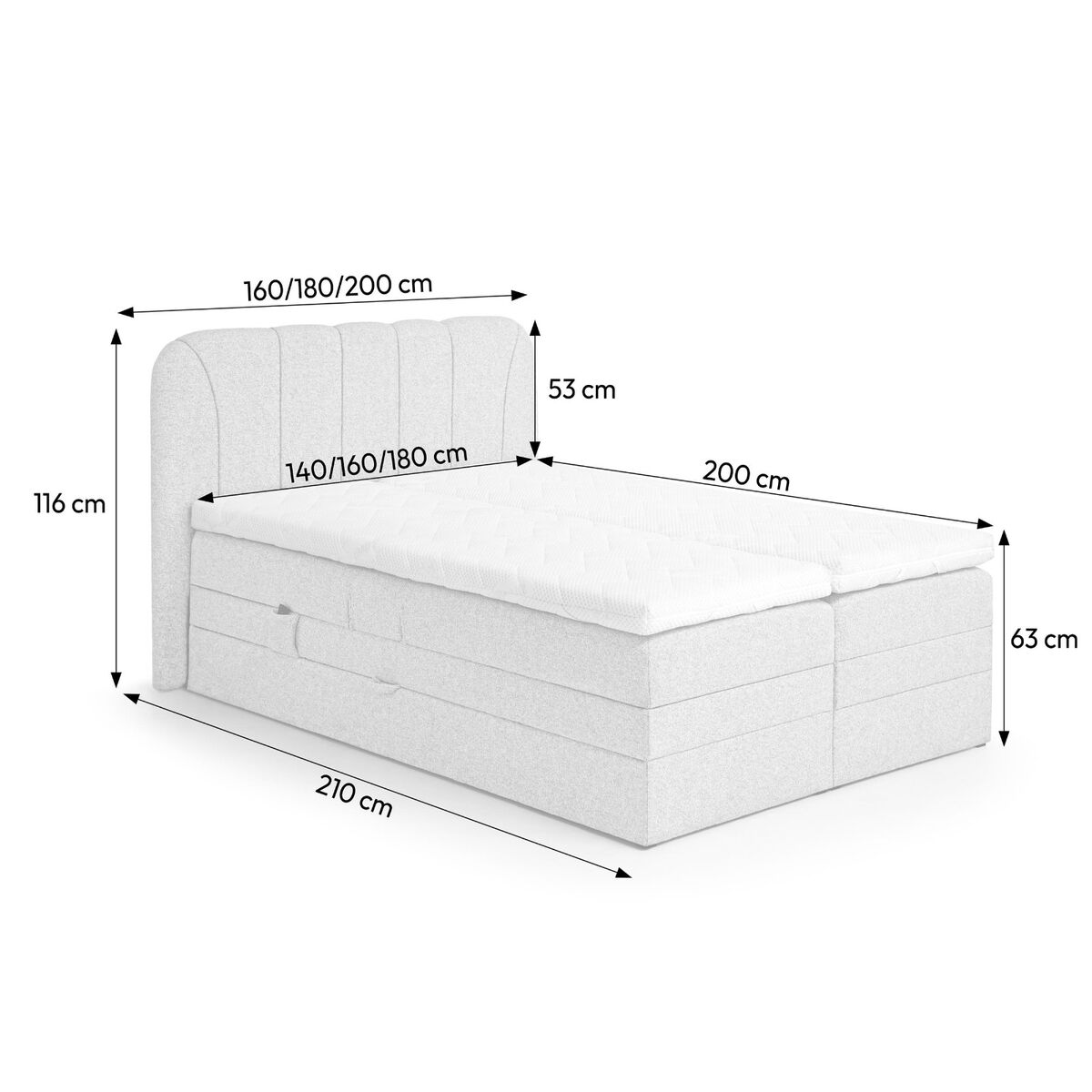 Boxspring postelja Royal, 140x200