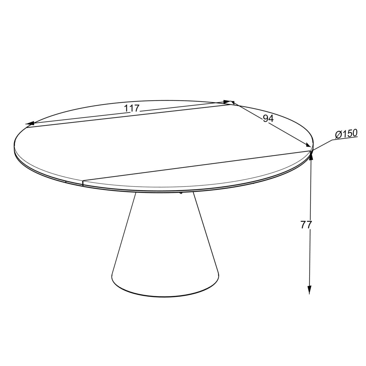 Jedilna miza Yandan 150