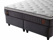 Boxspring postelja Alexia 160x200 cm, Rjavosiva, 160x200